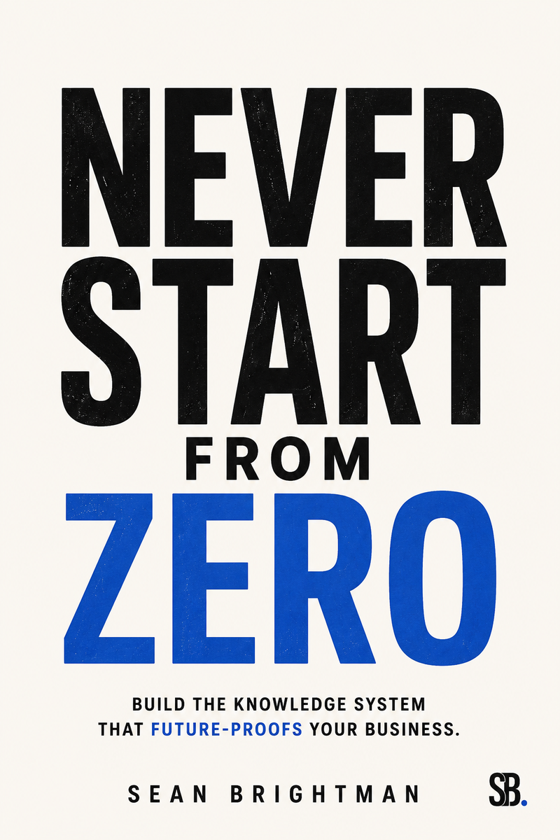 Never Start From Zero — book cover by Sean Brightman